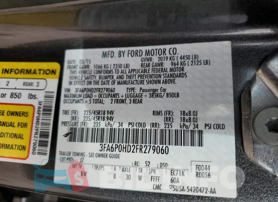3FA6P0HD2FR279060 Photo# 12