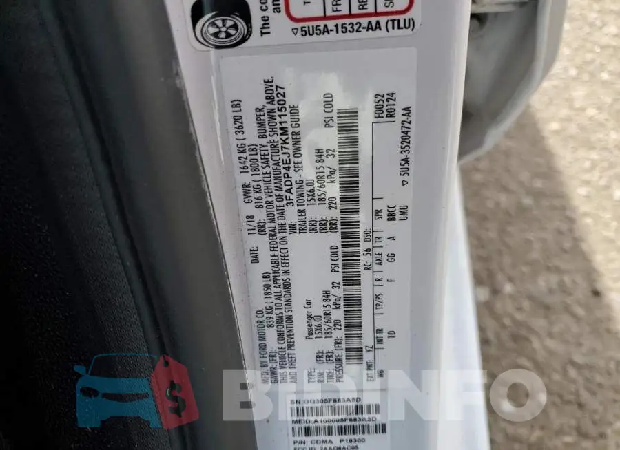 3FADP4EJ7KM115027 Photo# 12