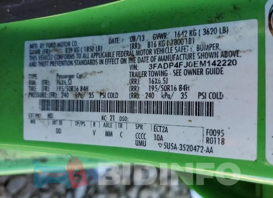 3FADP4FJ0EM142220 Photo# 13