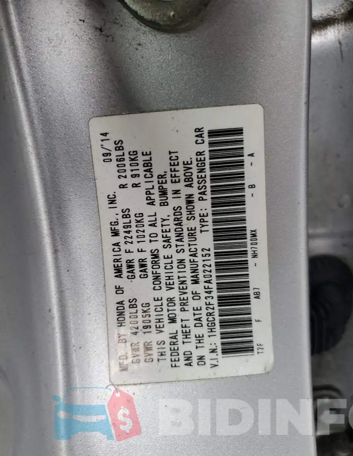 1HGCR2F34FA022152 Photo# 13