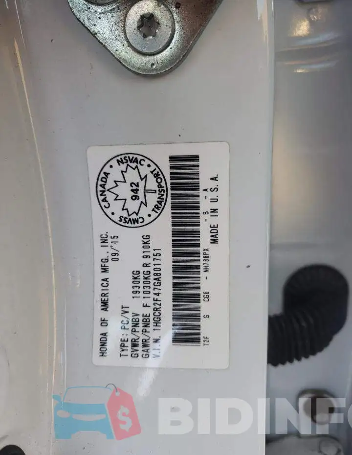 1HGCR2F47GA801751 Photo# 13