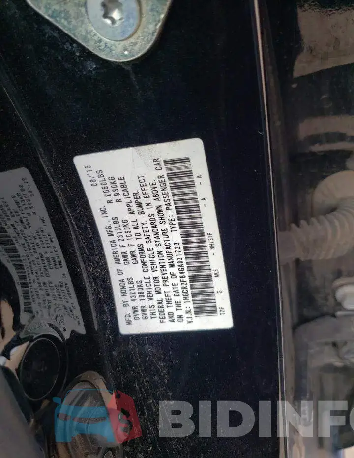 1HGCR2F84GA031723 Photo# 10