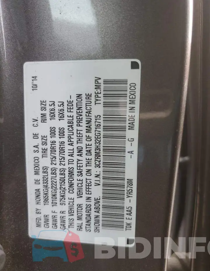 3CZRM3H32EG716715 Photo# 13