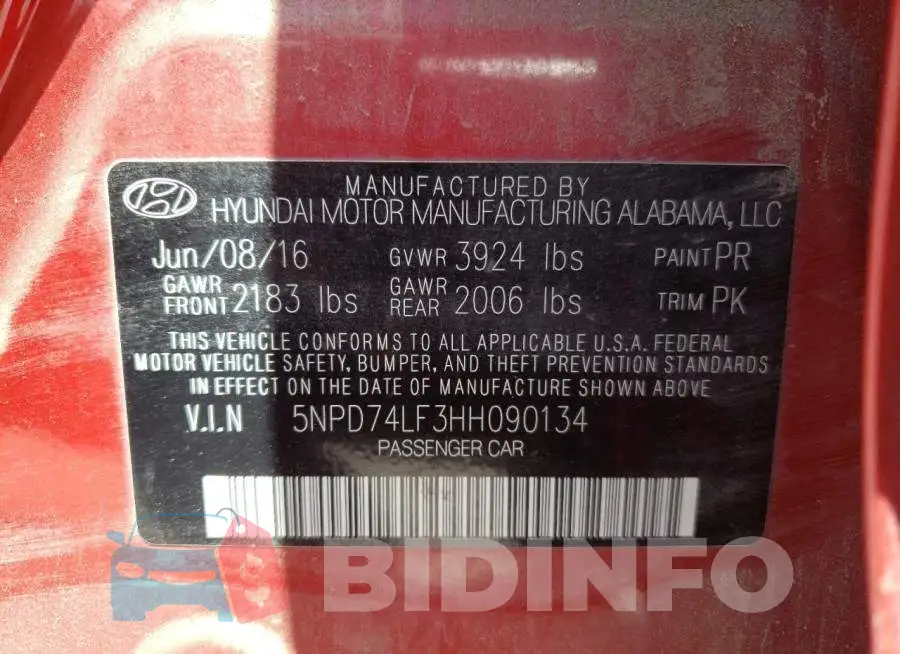 5NPD74LF3HH090134 Photo# 10