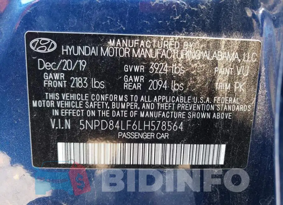 5NPD84LF6LH578564 Photo# 12