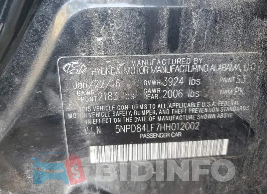 5NPD84LF7HH012002 Photo# 12