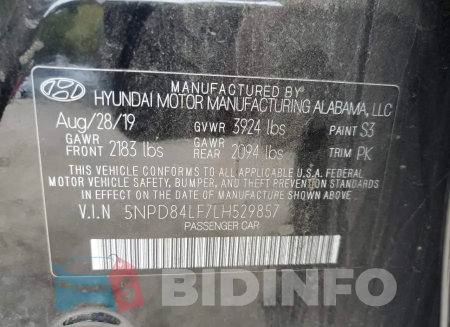 5NPD84LF7LH529857 Photo# 10