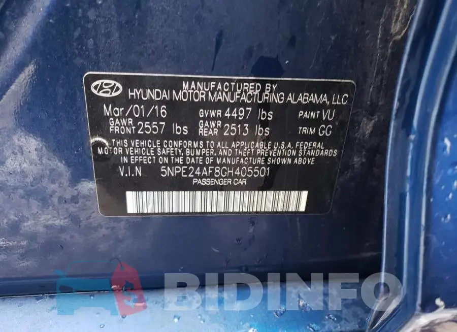 5NPE24AF8GH405501 Photo# 12