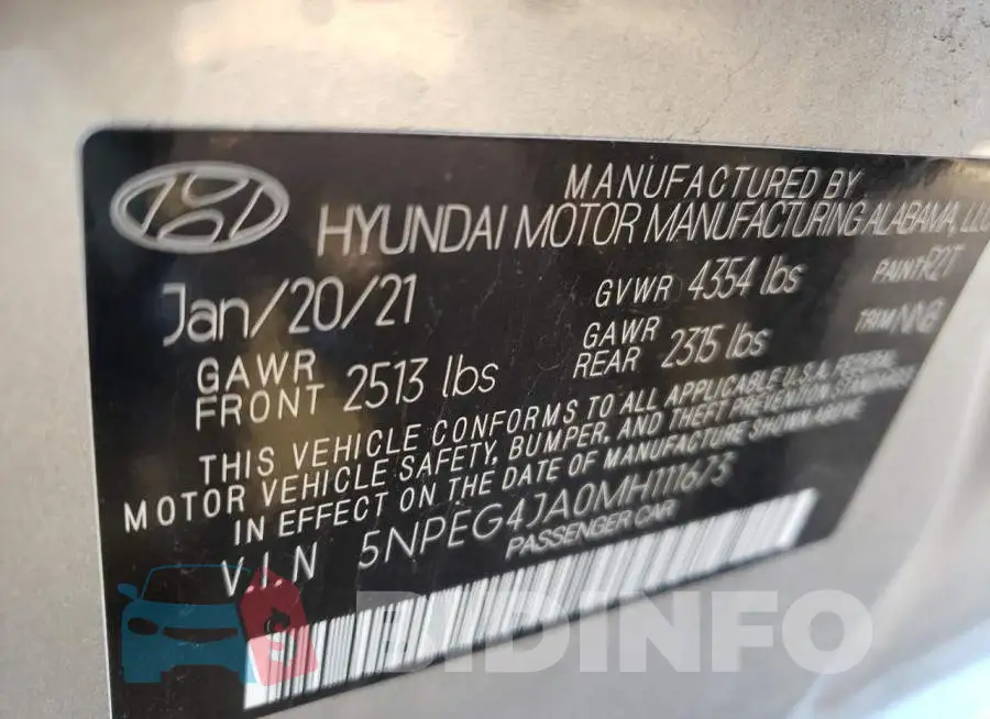 5NPEG4JA0MH111673 Photo# 10