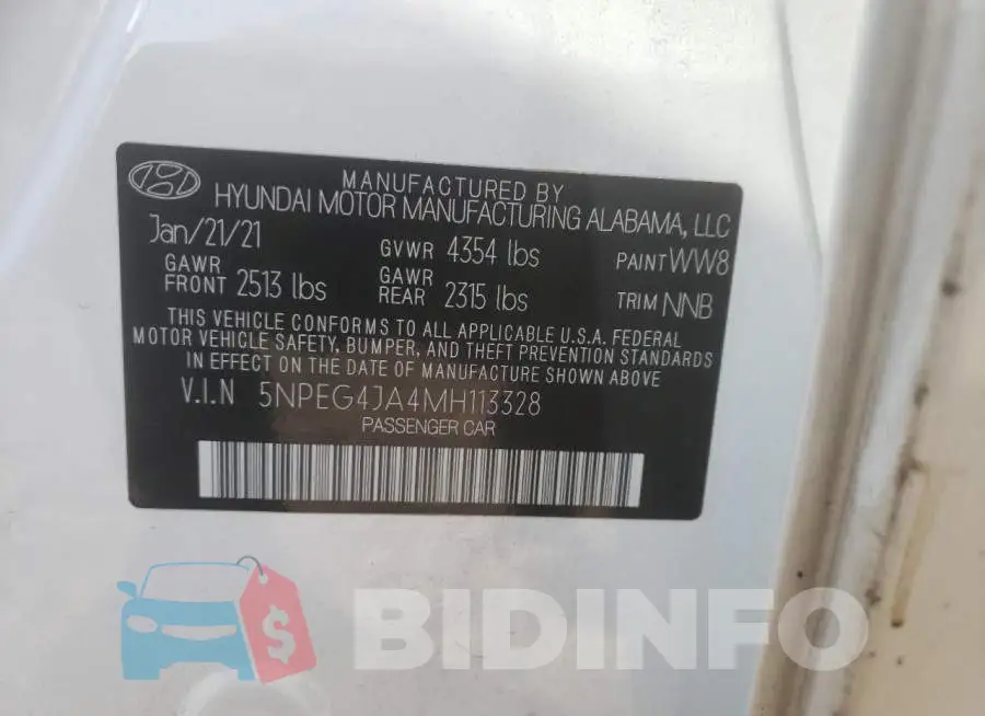 5NPEG4JA4MH113328 Photo# 10