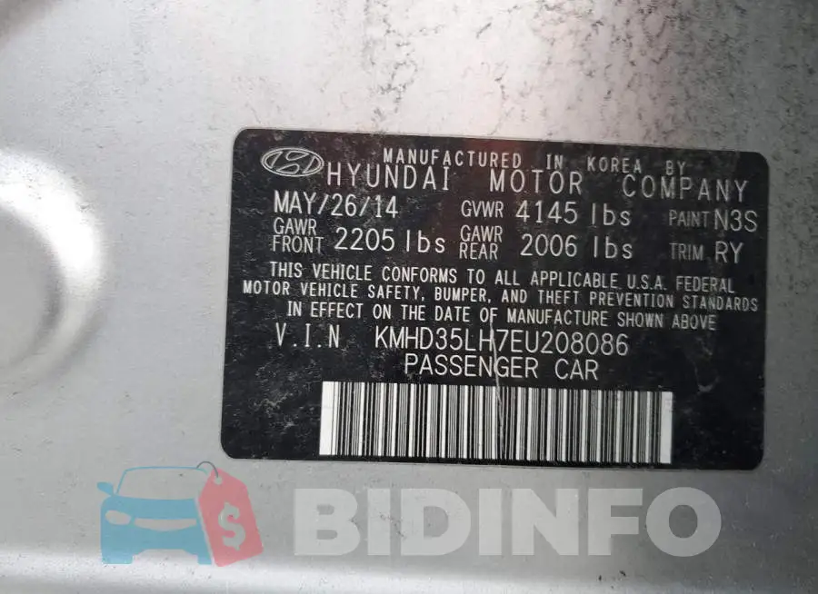 KMHD35LH7EU208086 Photo# 12