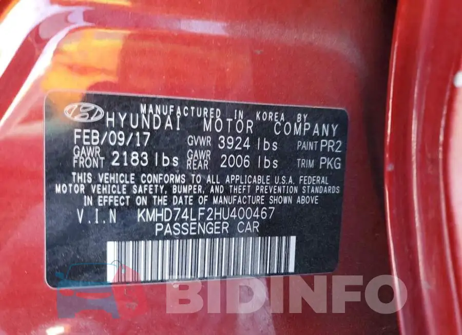 KMHD74LF2HU400467 Photo# 12