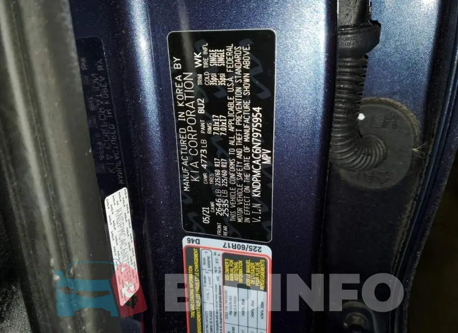 KNDPMCAC6N7975954 Photo# 13