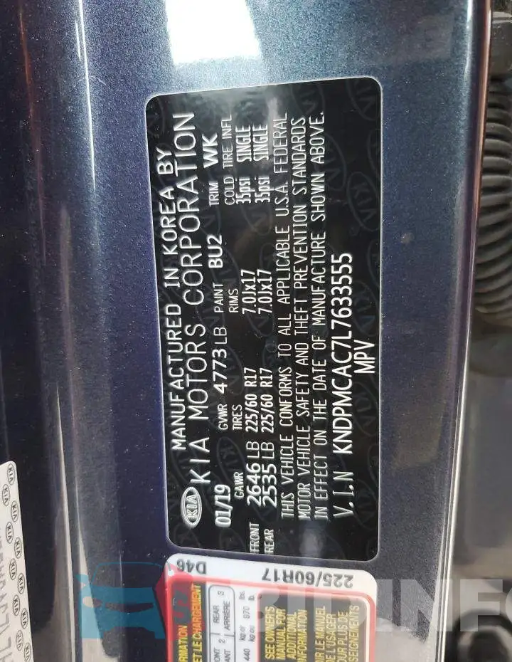 KNDPMCAC7L7633555 Photo# 13