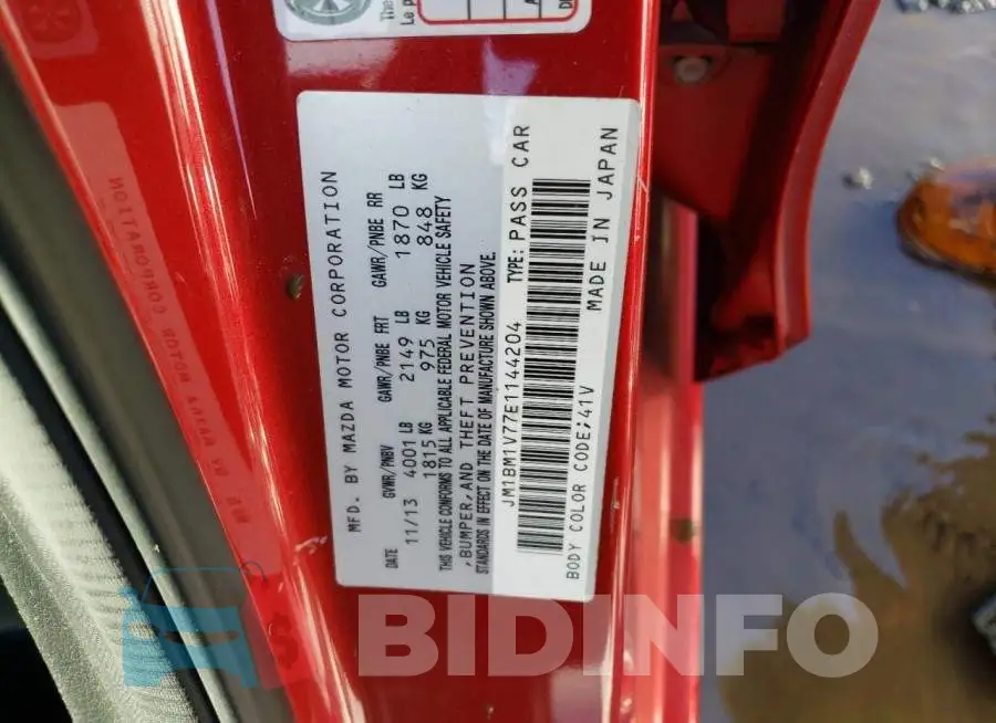JM1BM1V77E1144204 Photo# 12