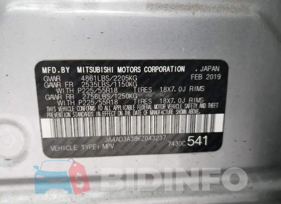 JA4AD3A38KZ043237 Photo# 12