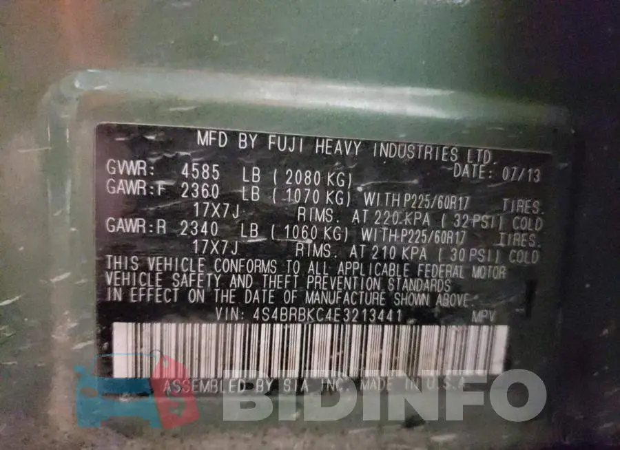 4S4BRBKC4E3213441 Photo# 12