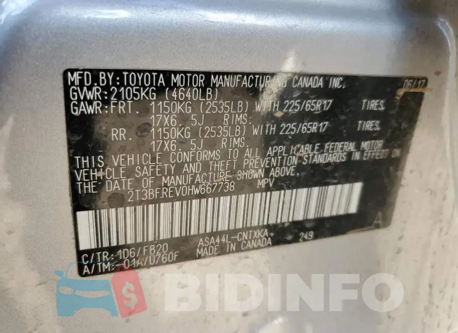 2T3BFREV0HW667738 Photo# 13