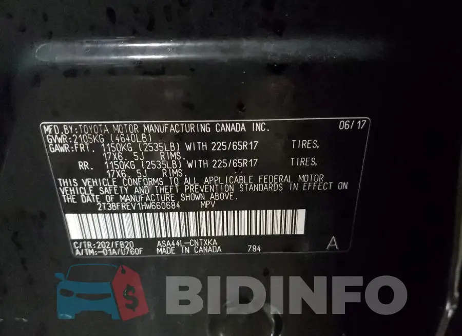 2T3BFREV1HW660684 Photo# 13