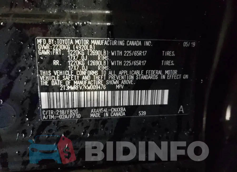 2T3MWRFV7KW009476 Photo# 13