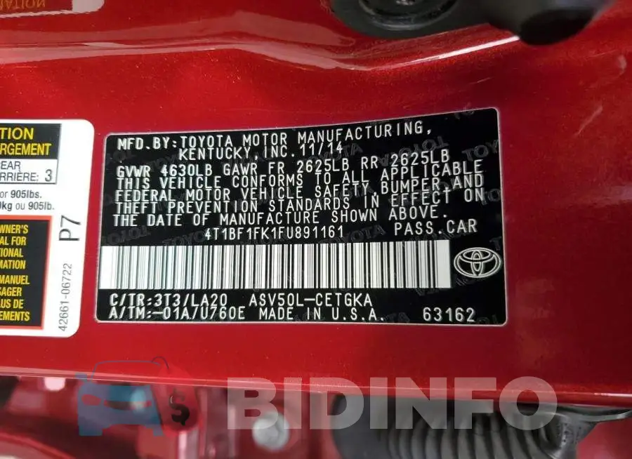4T1BF1FK1FU891161 Photo# 12