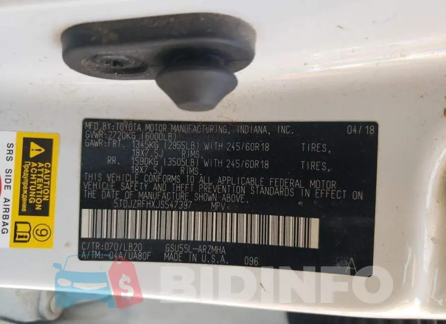 5TDJZRFHXJS547397 Photo# 14