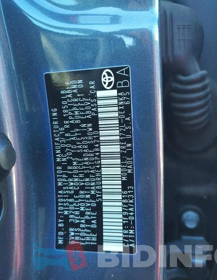 5YFBURHE4GP484210 Photo# 12