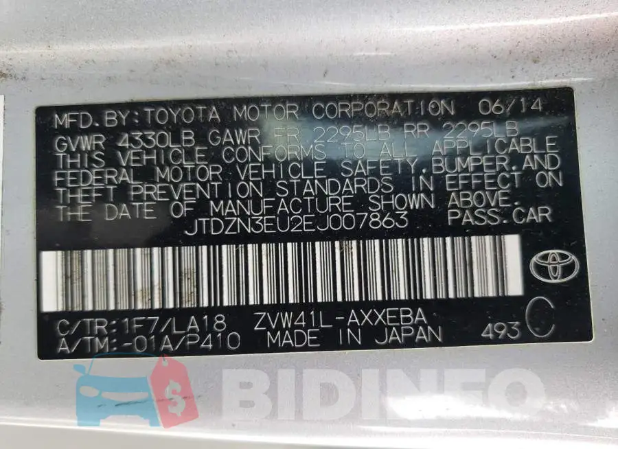 JTDZN3EU2EJ007863 Photo# 12