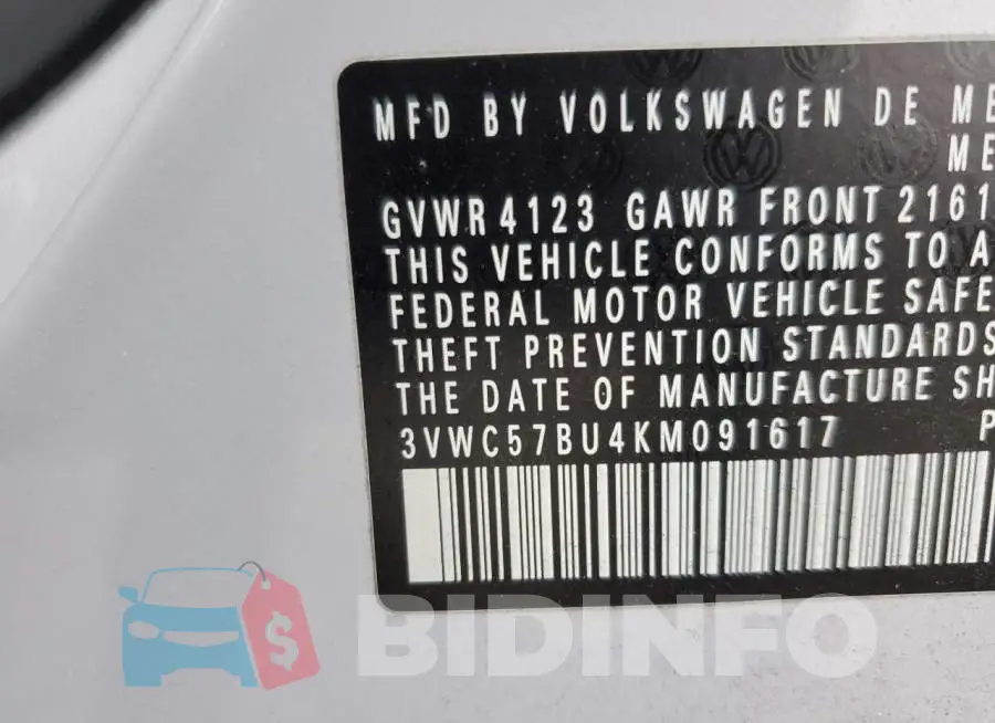 3VWC57BU4KM091617 Photo# 12