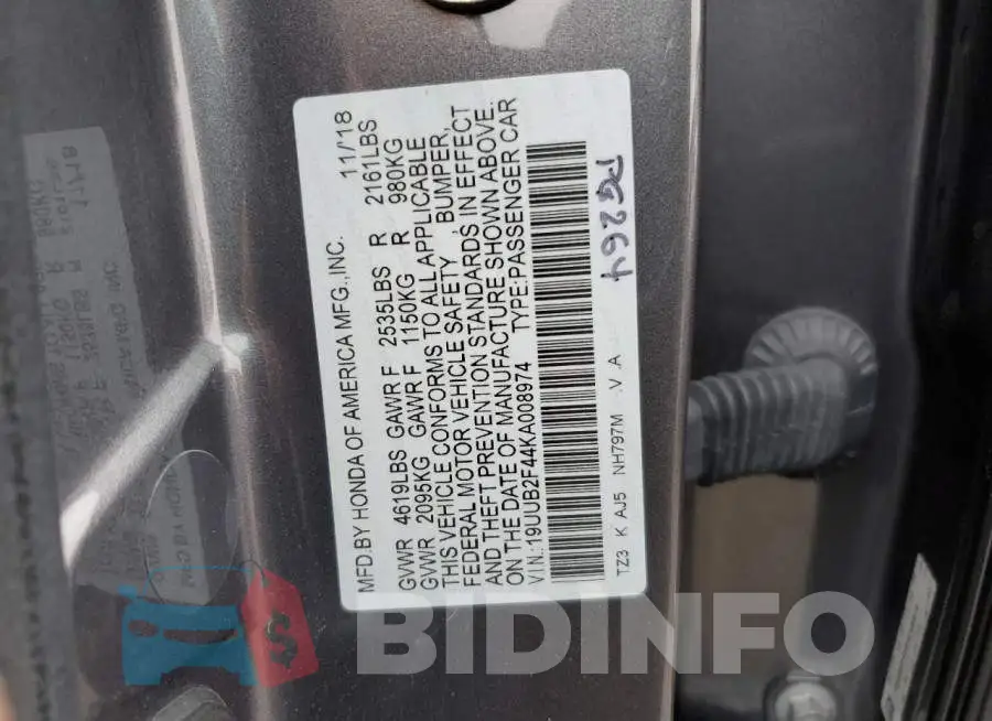 19UUB2F44KA008974 Photo# 12
