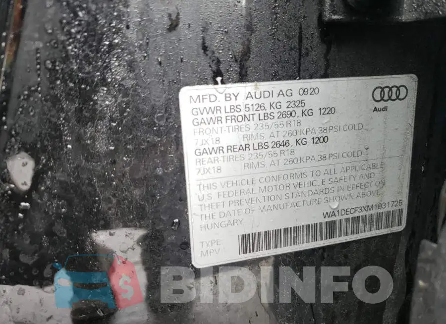 WA1DECF3XM1031725 Photo# 10
