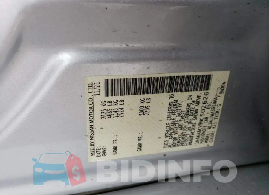 1N4AA6CV9NC502626 Photo# 12