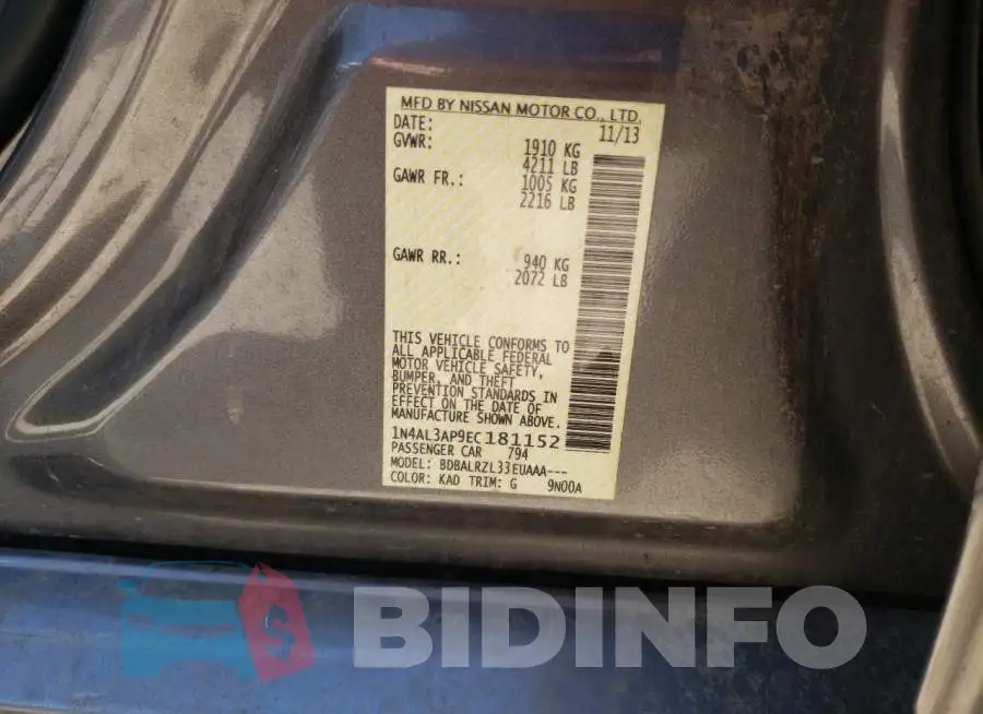 1N4AL3AP9EC181152 Photo# 10