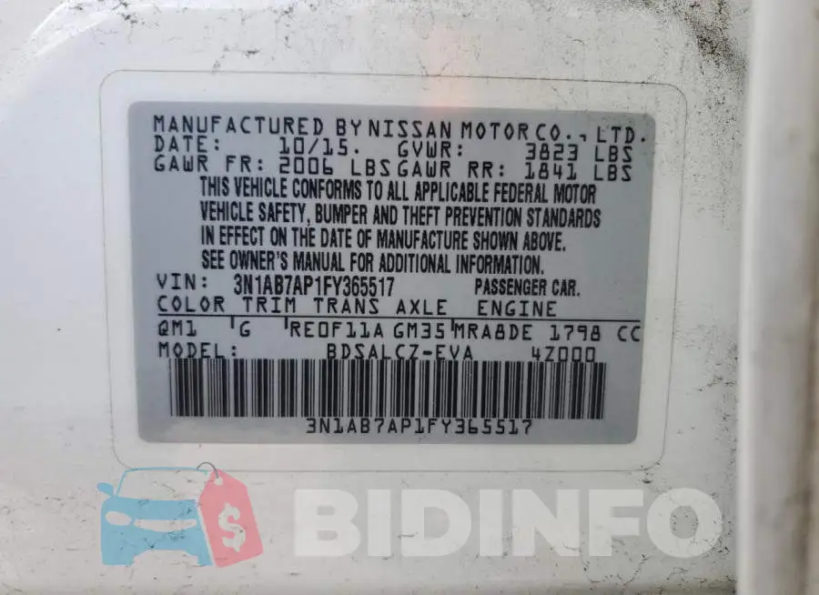 3N1AB7AP1FY365517 Photo# 12