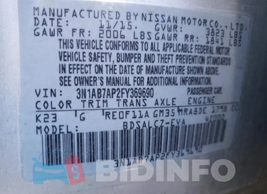 3N1AB7AP2FY369690 Photo# 13