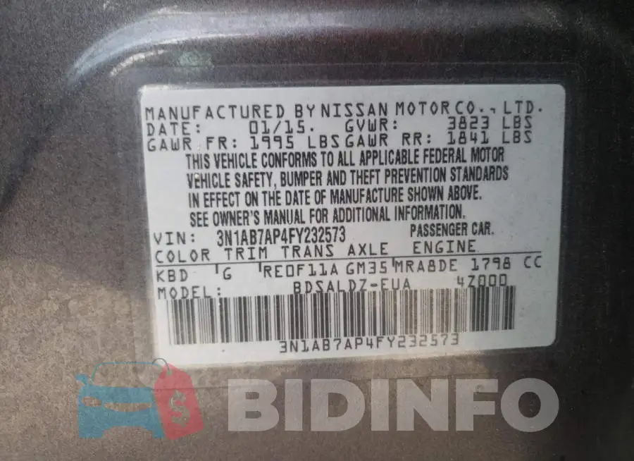 3N1AB7AP4FY232573 Photo# 12