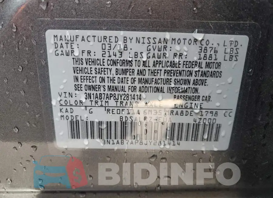 3N1AB7AP8JY281414 Photo# 12