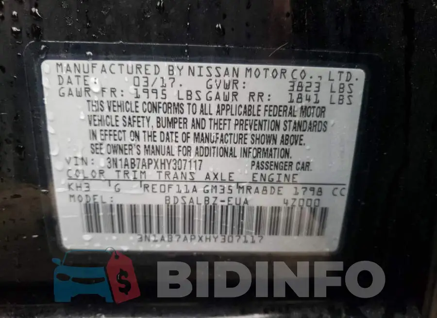 3N1AB7APXHY307117 Photo# 12
