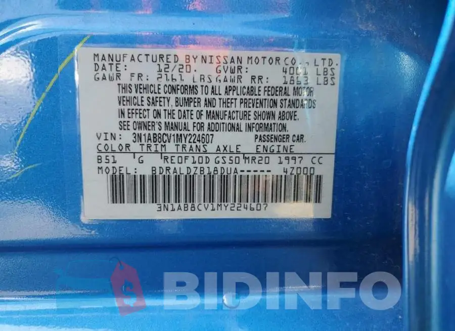 3N1AB8CV1MY224607 Photo# 12