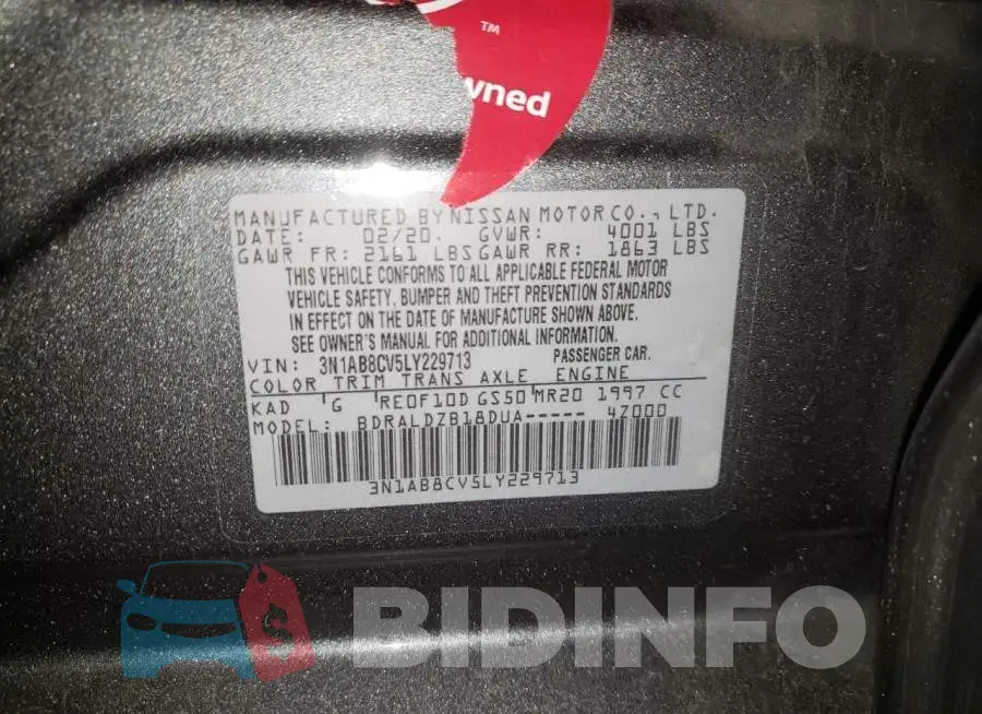 3N1AB8CV5LY229713 Photo# 12