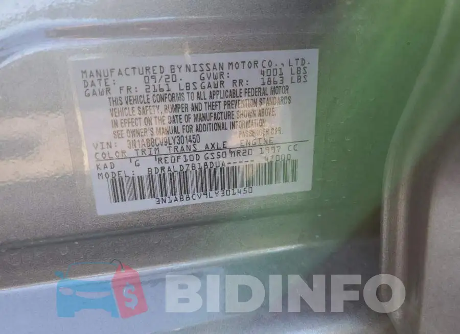 3N1AB8CV9LY301450 Photo# 12