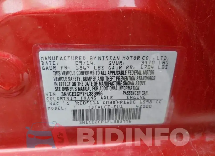3N1CE2CP1FL383996 Photo# 12