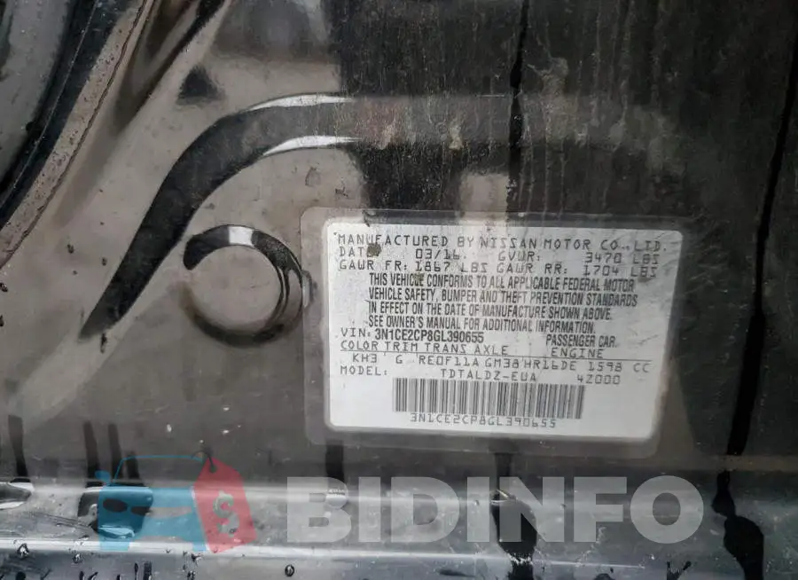 3N1CE2CP8GL390655 Photo# 13