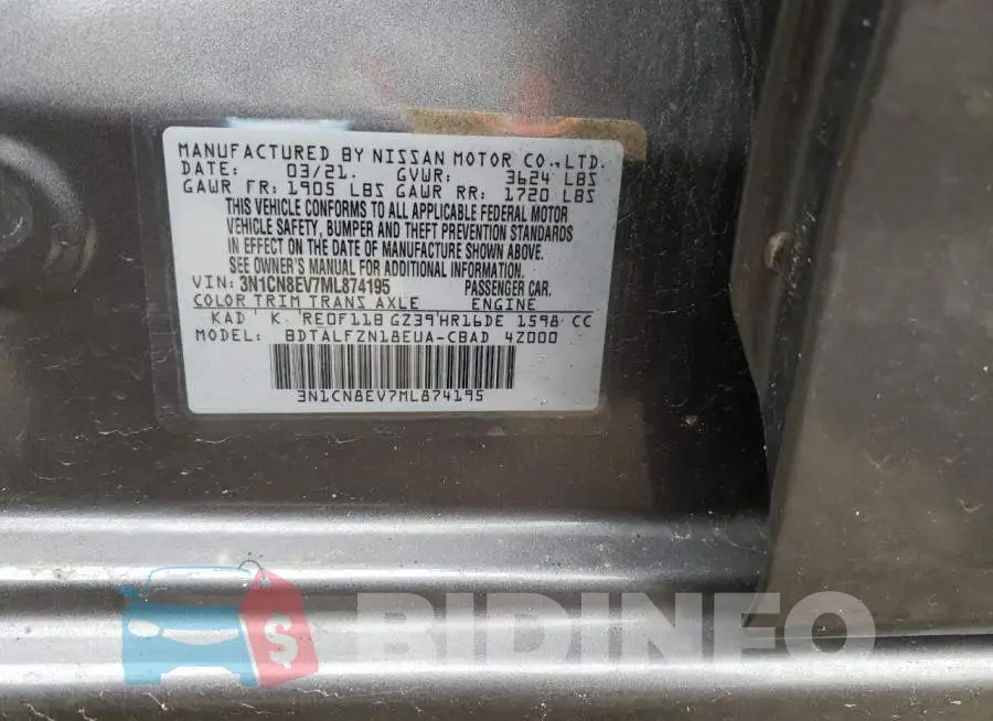 3N1CN8EV7ML874195 Photo# 12