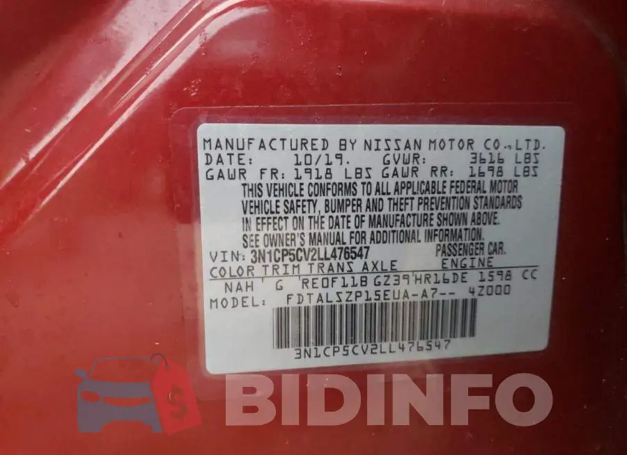3N1CP5CV2LL476547 Photo# 13
