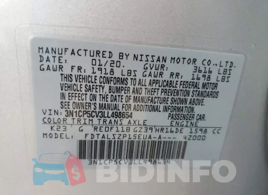 3N1CP5CV3LL498654 Photo# 13