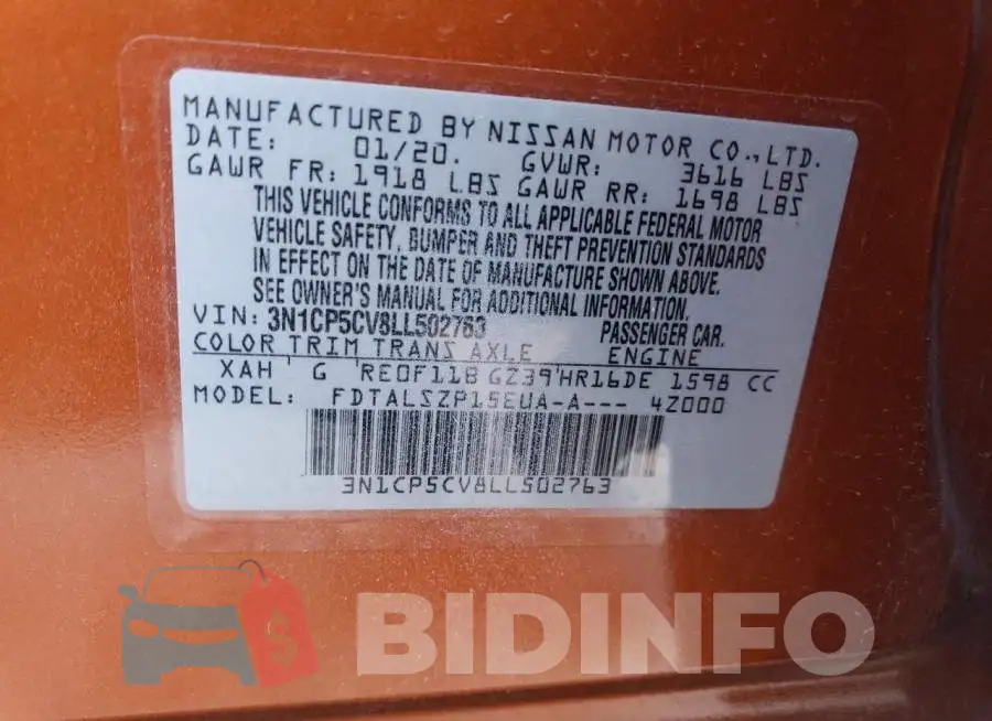 3N1CP5CV8LL502763 Photo# 13