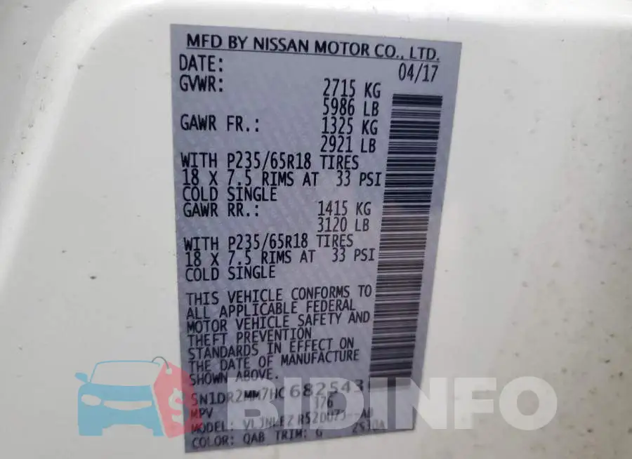 5N1DR2MM7HC682543 Photo# 13
