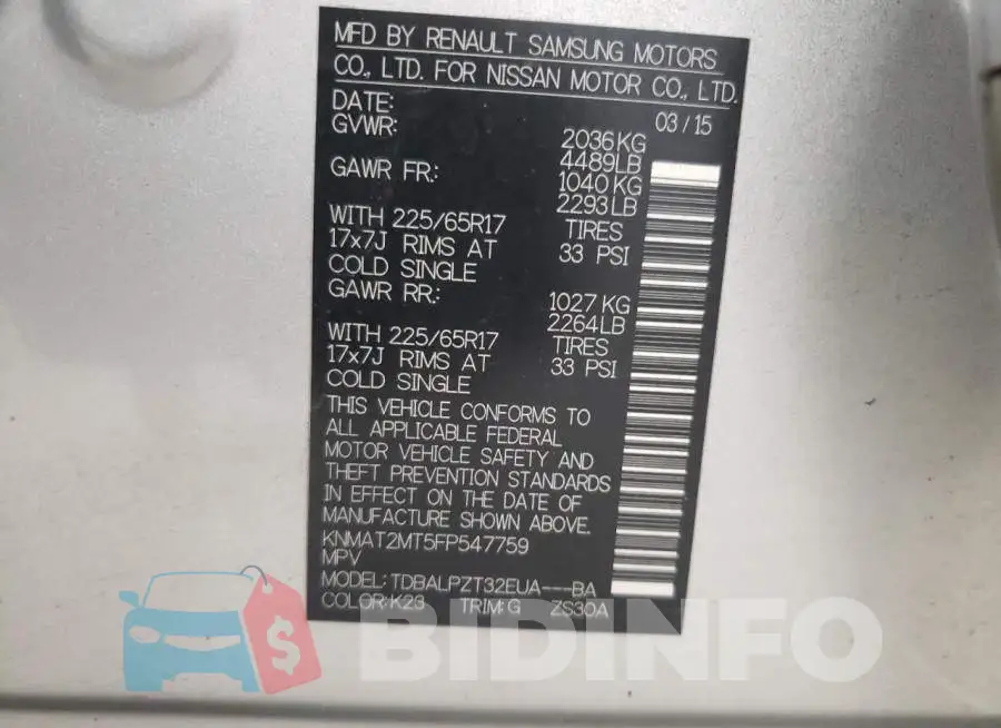 KNMAT2MT5FP547759 Photo# 13