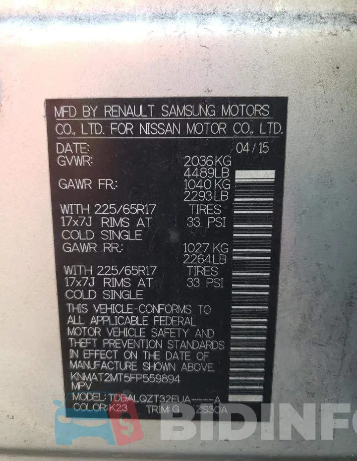 KNMAT2MT5FP559894 Photo# 13